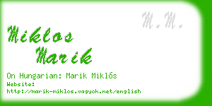miklos marik business card